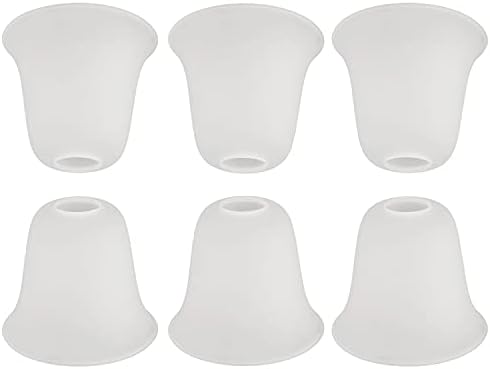 Giluta 6 Pack Bell Shaped Glass Shade Replacement Frosted Light Fixture Shades for ceiling fan light wall light,Lipless with 1-5/8-inch Fitter Opening - Image 2