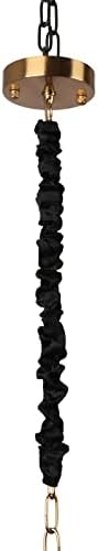 Giluta 2 Pack Cord & Chain Cover 4 feet Velvet Type Fabric, Use for Chandelier Pendant Lighting Chain, Cable Management, Black - Image 6
