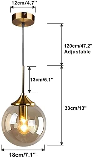 KCO Lighting Glass Globe Pendant Light Fixture Brass Gold 10-Light Flush Mount Ceiling Light - Image 3