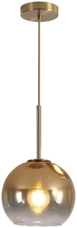 KCO 7.9” Small Mid Century Modern Gradient Gold Glass Globe Pendant Light - Image 2
