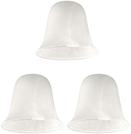 Giluta Bell Shaped Glass Shade, Alabaster Glass Shades Replacement for ceiling fan light wall light and pendant, Lipless with 1-5/8-inch Fitter Opening, 3 Pack - Image 2