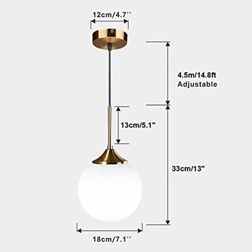KCO Lighting 6-Light Glass Globe Semi Flush Mount Chandelier Glass Globe Pendant Light Fixture for Kitchen Island Living Room - Image 4