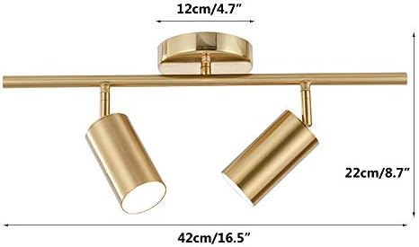KCO Lighting Modern 2-Light Gold Track Lighting Fixture Industrial Adjustable Ceiling Spot Lights Smoke Gray Glass Globe Wall Sconce Modern Gold Long Pole Wall Lighting Fixture - Image 3