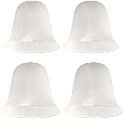 Giluta Bell Shaped Glass Shade, Alabaster Glass Shades Replacement for ceiling fan light wall light and pendant, Lipless with 1-5/8-inch Fitter Opening, 4 Pack - Image 2