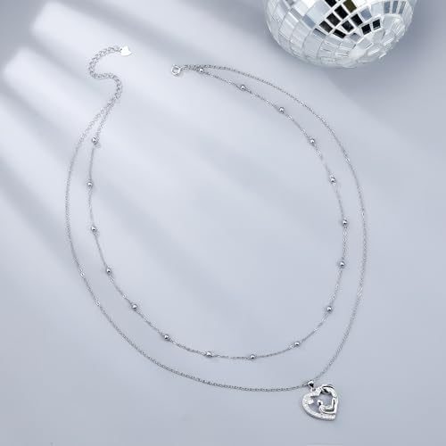 925 Sterling Silver Mother and Daughter Heart Pendant Necklace, Christmas or Mother's Day Gift - Image 3