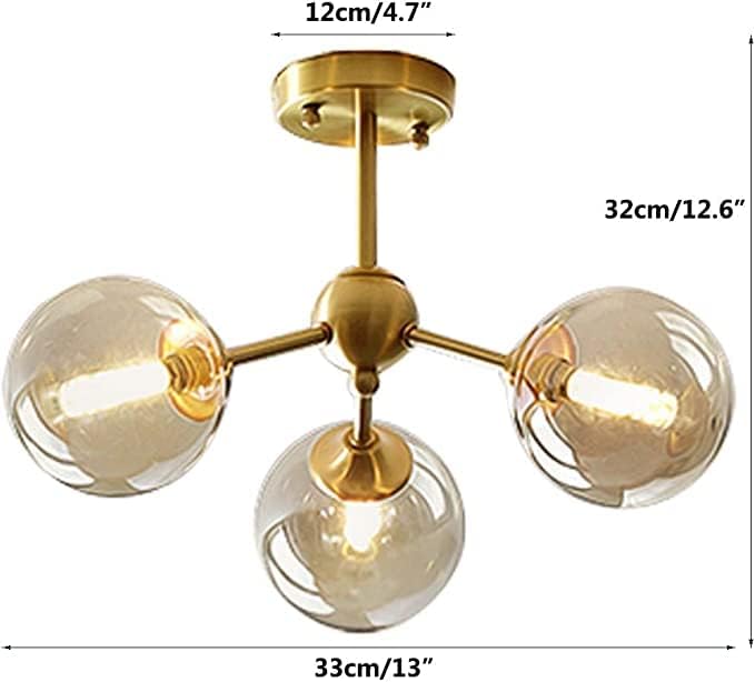 KCO Lighting Modern 6-Light Sputnik Chandelier with Clear Glass Globe - Image 7