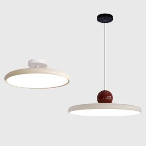 KCO Lighting Cream Yellow Flush Mount Ceiling Light Large LED Ceiling Light Modern Hallway Ceiling Light Mid Century Modern Dimmable LED Hanging Light Farmhouse Metal Pendant Lights Kitchen Island