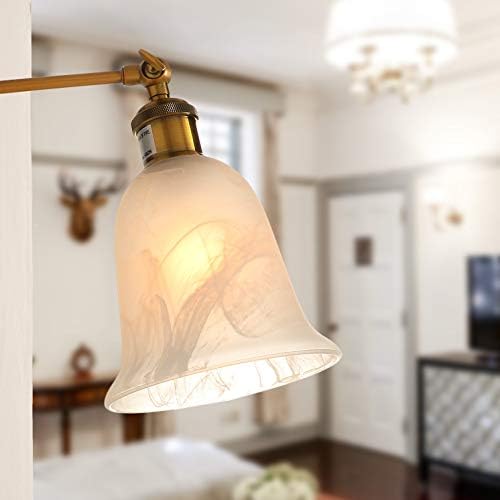 Giluta Bell Shaped Glass Shade, Alabaster Glass Shades Replacement for ceiling fan light wall light and pendant, Lipless with 1-5/8-inch Fitter Opening, 3 Pack - Image 4