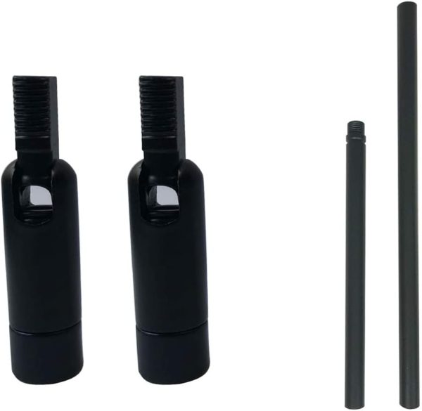 KCO Lighting Chandelier Light Black Extension Poles Rod, Sloped Ceiling Adapter Set of Two