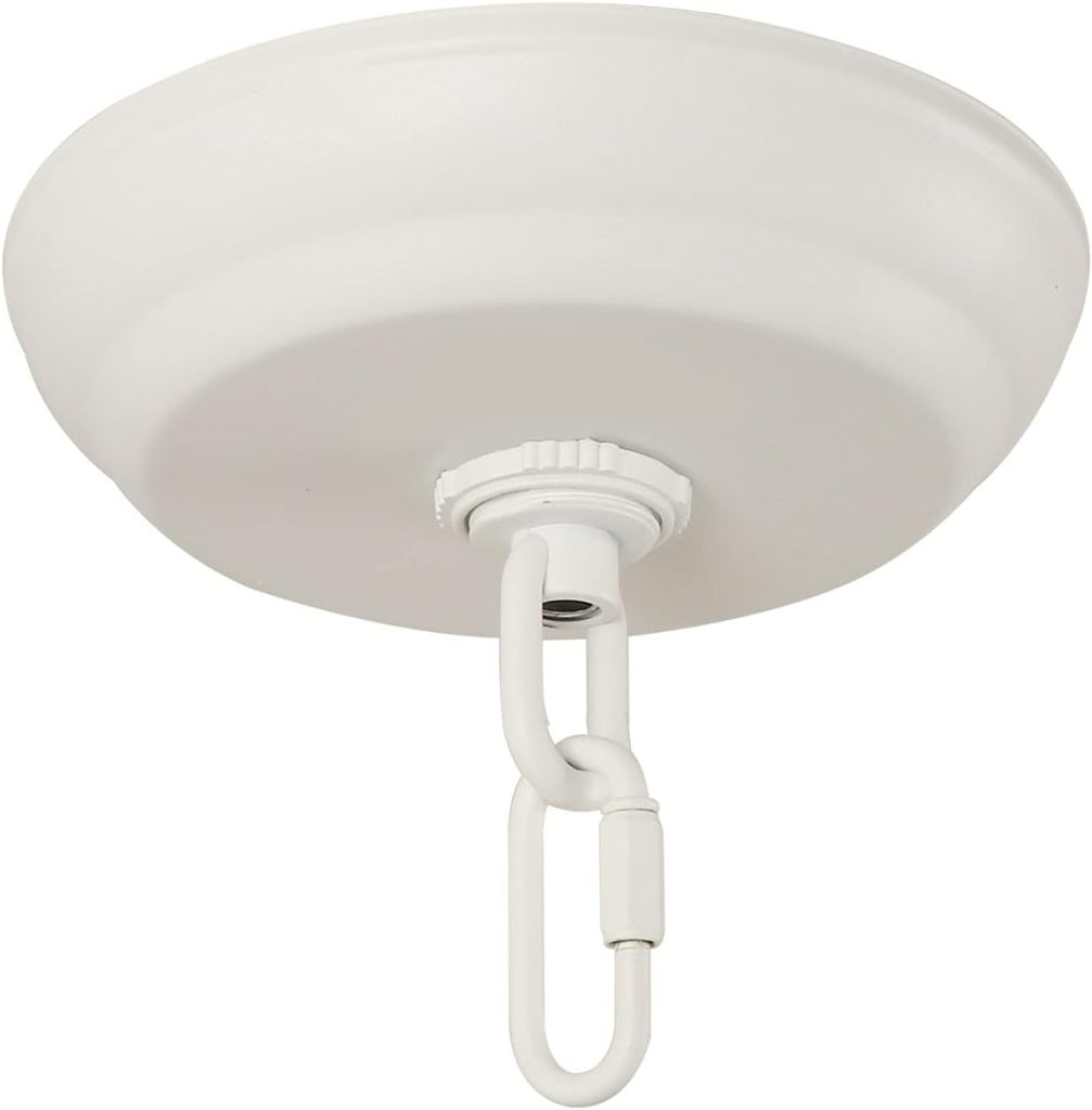 Giluta 5" Standard Light Canopy Kit with Maximum Fixture Weight of 40 Pounds Metal Ceiling Plate for Chandelier Pendant Lighting Flower Basket or DIY Projects, White