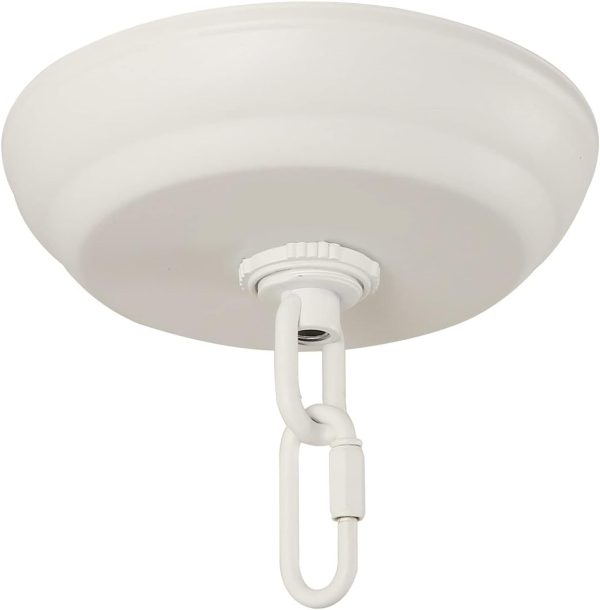 Giluta 5" Standard Light Canopy Kit with Maximum Fixture Weight of 40 Pounds Metal Ceiling Plate for Chandelier Pendant Lighting Flower Basket or DIY Projects, White