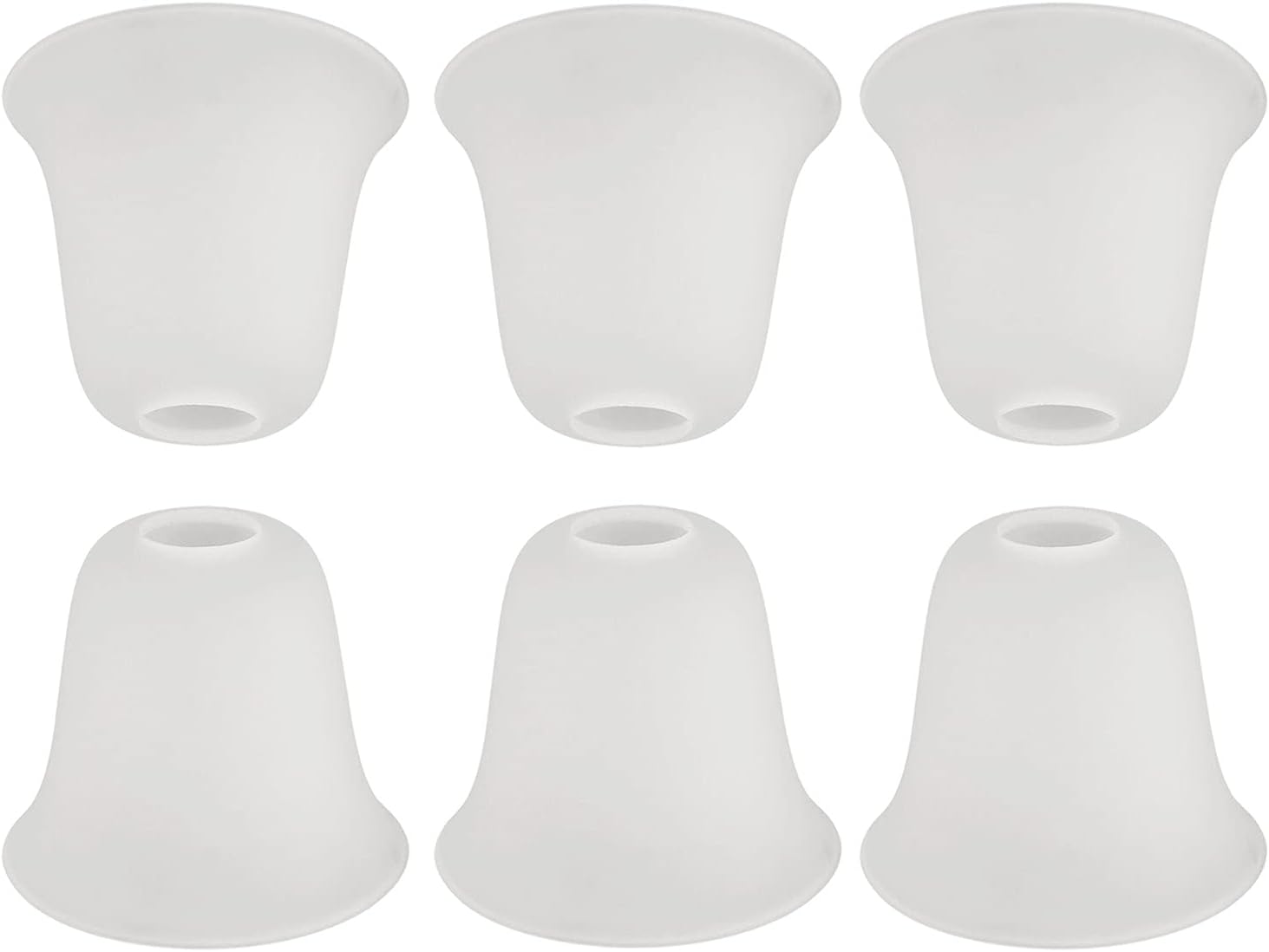 Giluta 6 Pack Bell Shaped Glass Shade Replacement Frosted Light Fixture Shades for ceiling fan light wall light,Lipless with 1-5/8-inch Fitter Opening