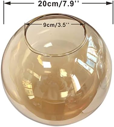 KCO Lighting Replacement Glass Globe Shade for Light Fixtures, Modern Lampshade Glass Accessories for Pendant Wall Sconces (Amber, 7.9 inches) - Image 3