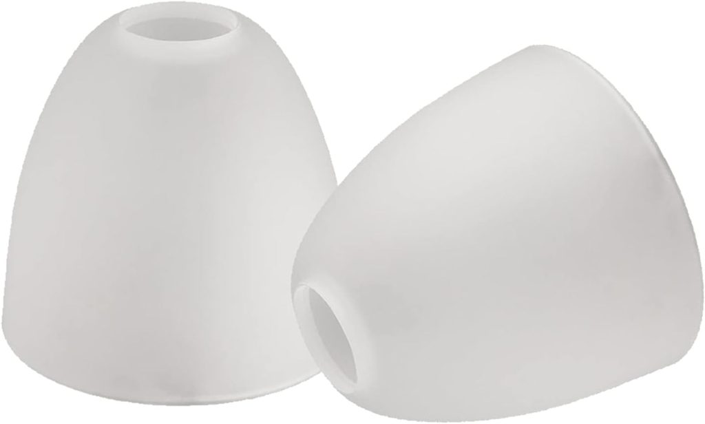Giluta 2 Pack Bell Shaped Glass Shade Frosted Light Fixture Shades Replacement for ceiling fan light wall light,Lipless with 1-5/8-inch Fitter Opening