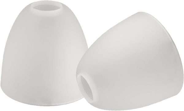 Giluta 2 Pack Bell Shaped Glass Shade Frosted Light Fixture Shades Replacement for ceiling fan light wall light,Lipless with 1-5/8-inch Fitter Opening