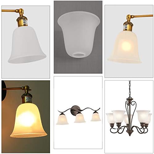 Giluta 6 Pack Bell Shaped Glass Shade Replacement Frosted Light Fixture Shades for ceiling fan light wall light,Lipless with 1-5/8-inch Fitter Opening - Image 5
