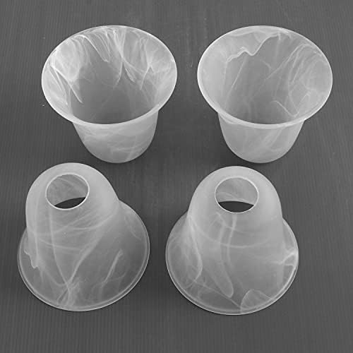 Giluta 6 Pack Bell Shaped Glass Shade Alabaster Light Fixture Shades Replacement for Ceiling Fan Light Wall Light, Lipless with 1-5/8 inch Fitter Opening - Image 6