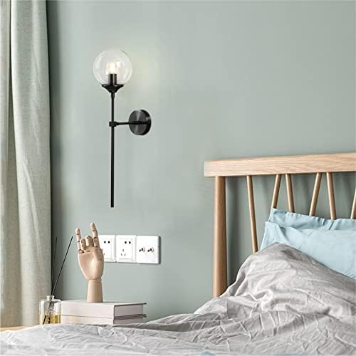 KCO Lighting Clear Glass Globe Wall Sconce Long Pole Wall Light Black Globe Chandelier Pendant Light Mid Century Adjustable Hanging Light Fixture - Image 6