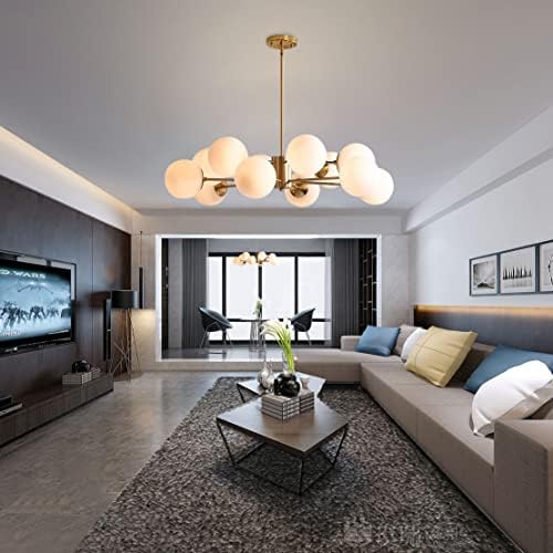 KCO Lighting 1-Light Globe Pendant Light Fixtures, 12-Light Globe Sputnik Chandelier for Kitchen Island Dining Room Living Room - Image 7