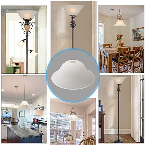 Giluta Floor Lamp Glass Shade Replacement Globe -Fitting Opening 1.625" Modern Frosted Style Light Fixture Shade, Height: 4.75 inches, Width: 12 inches. Lipless - Image 4