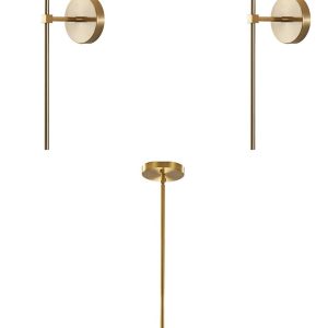 KCO Lighting Modern Gold Wall Sconce Clear Bubble Globe Wall Light Vintage Long Bar Wall Sconce Lamp 7 Globe Linear Chandelier Brass Gold Chandelier Pendant Light