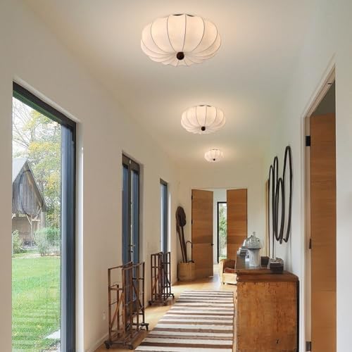 KCO Lighting Large Drum Ceiling Light Fixture White Fabric Flush Mount Ceiling Light Mid Century Modern Black Sputnik Light Fixture Vintage Chandelier 20 Lights for Dining Room Living Room - Image 7