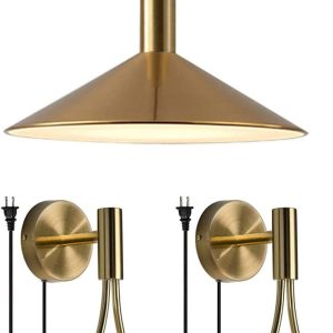 KCO Lighting Farmhouse Barn Pendant Lamp, Mid-Century Drop Design Plug in Wall Mounted Light