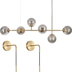 KCO Modern Ceiling Pendant Lighting, Mid-Century Glass Globes Sputnik Pendant Lamp,Mid Century Wall Lamp