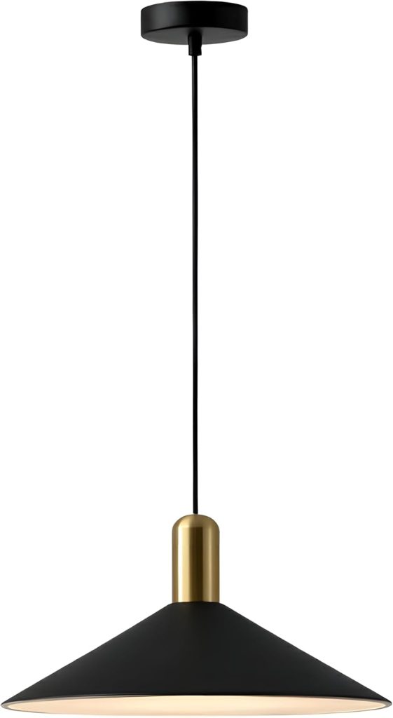 KCO Farmhouse Matte Black Dome Pendant Light 13.8” Large Barn Hanging Light