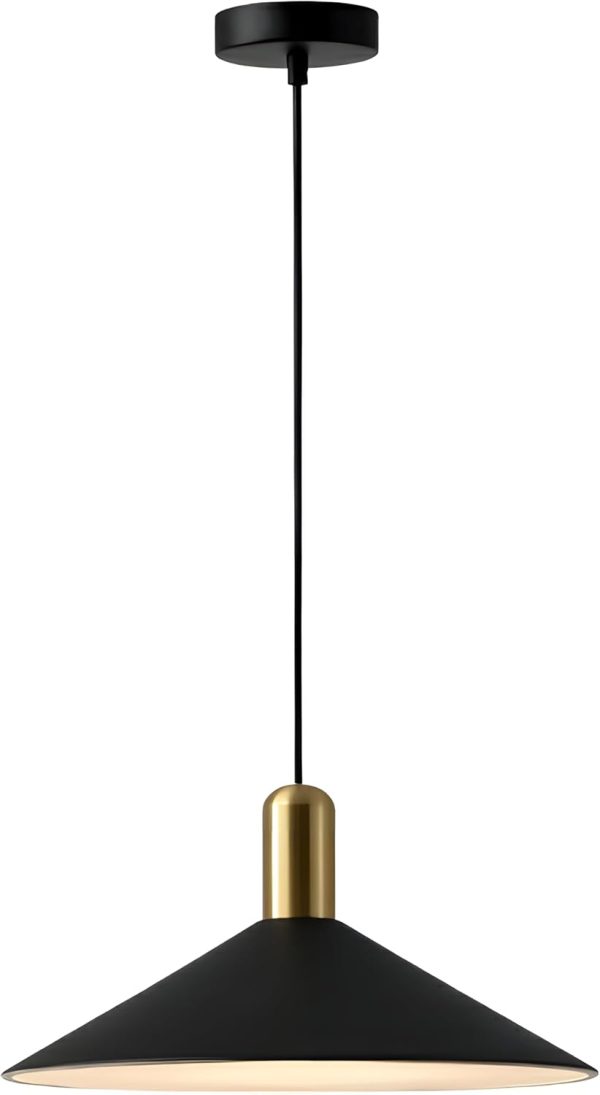 KCO Farmhouse Matte Black Dome Pendant Light 13.8” Large Barn Hanging Light