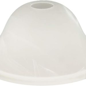 Giluta Small Floor Lamp Glass Shade Replacement Globe -Fitting Opening 1.625" Modern Alabaster Style Light Fixture Shade, Height: 4.13 inch, Width: 9.45 inch. Lipless