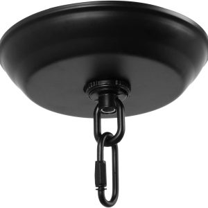 Giluta 5" Standard Light Canopy Kit with Maximum Fixture Weight of 40 Pounds Metal Ceiling Plate for Chandelier Pendant Lighting Flower Basket or DIY Projects, Black
