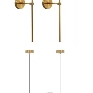 KCO Lighting Mid-Century Modern 6-Light Glass Globes Sputnik Pendant Lamp Slim Clear Globe Wall Sconce Light with Long Arm