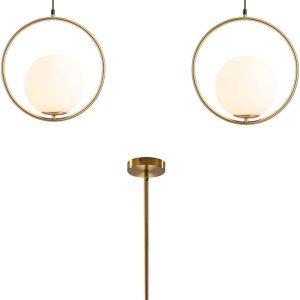 KCO Lighting 1-Light Globe Pendant Light Fixtures, 6-Light Globe Sputnik Chandelier for Kitchen Island Dining Room