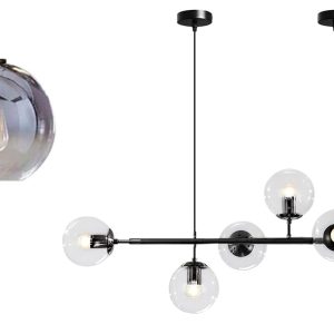 KCO Lighting 3 Pendant Light Fixtures Ceiling Hanging Large Glass Cluster Chandelier Nordic Mercury Glass Pendant Light Clear Glass Globe Pendant Light Mid Century Modern Sputnik Chandelier