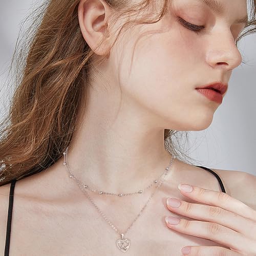 925 Sterling Silver Mother and Daughter Heart Pendant Necklace, Christmas or Mother's Day Gift - Image 4
