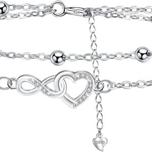 Women's 925 Sterling Silver Cute Bracelet, Birthday Jewelry Gift for Mom, Sister and Women