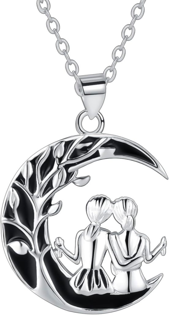 Women's 925 Sterling Silver Pendant Necklace, Birthday Gift for Mom, Daughter, Girlfriend or Wife, 45+5 cm