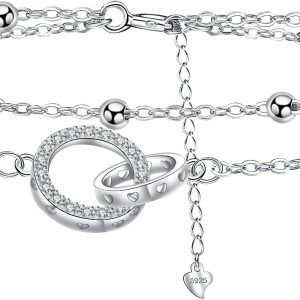 Women's 925 Sterling Silver Cute Bracelet, Birthday Jewelry Gift for Mom, Sister and Women