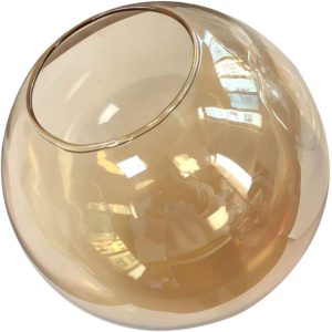 KCO Lighting Replacement Glass Globe Shade for Light Fixtures, Modern Lampshade Glass Accessories for Pendant Wall Sconces (Amber, 7.9 inches)