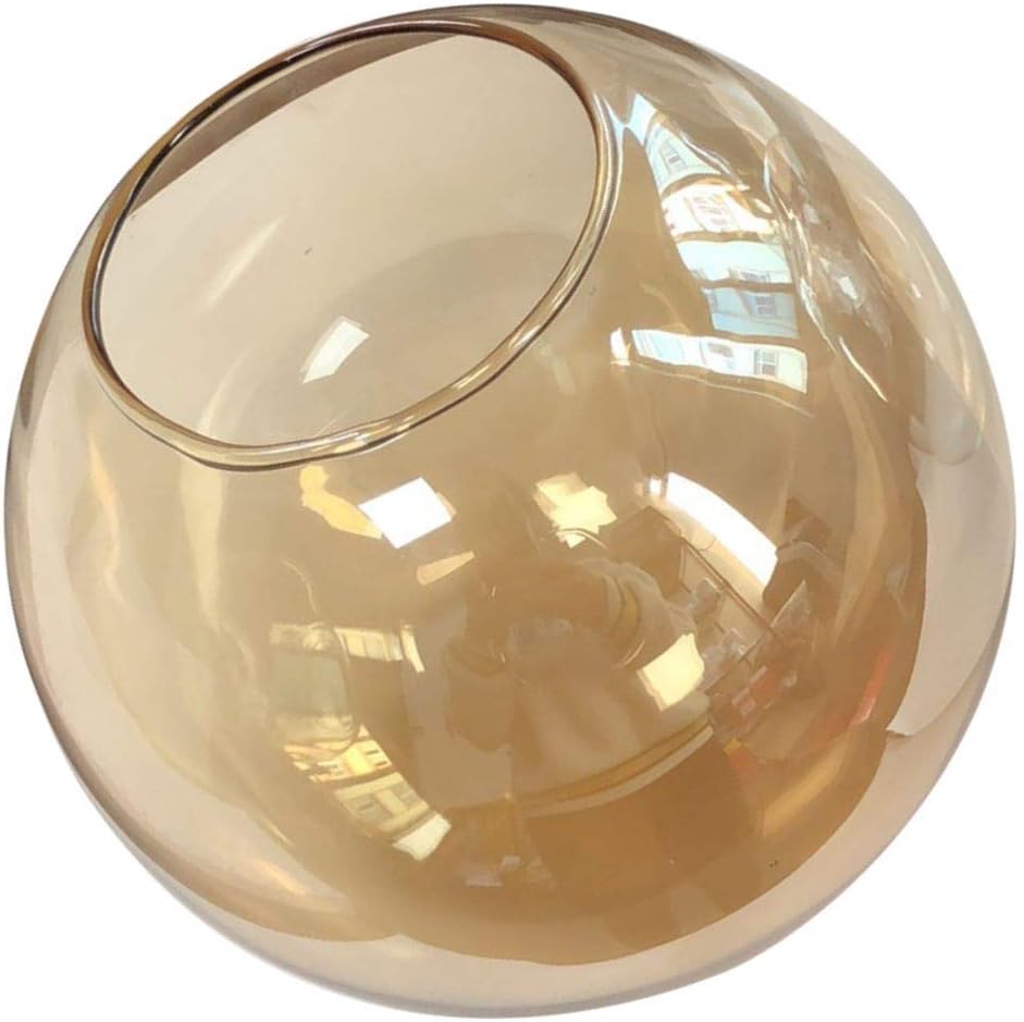 KCO Lighting Replacement Glass Globe Shade for Light Fixtures, Modern Lampshade Glass Accessories for Pendant Wall Sconces (Amber, 7.9 inches)