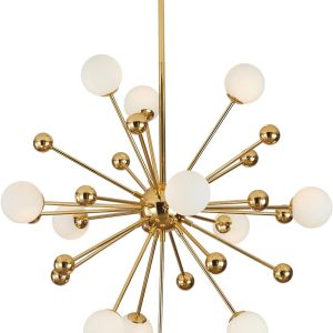 KCO 12-Light Gold Globe Sputnik Chandelier Mid Century Modern Ceiling Light