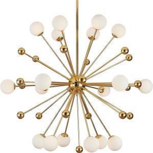 KCO Large Modern Gold 18-Light Sputnik Chandelier Mid Century Pendant Light