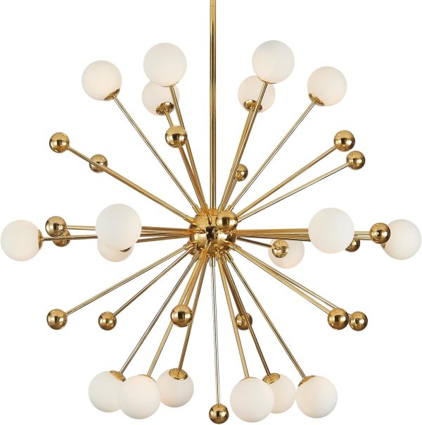 KCO Large Modern Gold 18-Light Sputnik Chandelier Mid Century Pendant Light