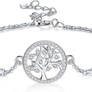 Women's 925 Sterling Silver Cute Bracelet, Birthday Jewelry Gift for Mom, Sister and Women
